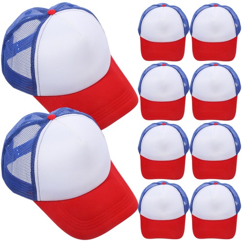 10 Pcs Blank Mesh Baseball Cap Sublimation Hats DIY Men and Women Dad