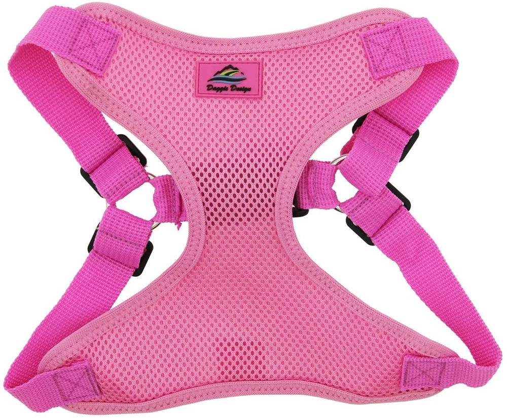 Dog Harness Adjustable Control, Soft Choke-Free Mesh Vest - Candy Pink (M)