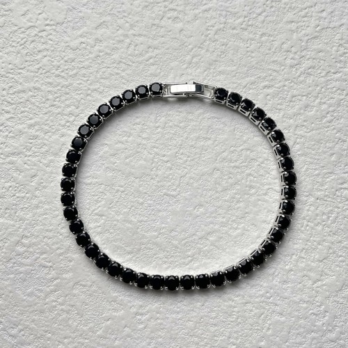 Mujer Moda Oro Blanco/Oro Amarillo Lleno Multicolor CZ 4MM Pulsera 17-19cm - Imagen 25 de 44