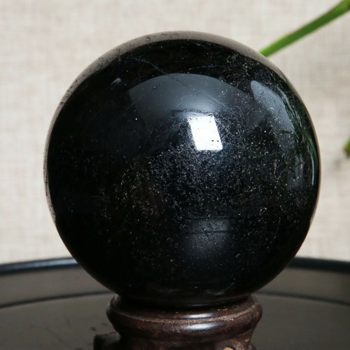 B1400-544g Natural Black Tourmaline Crystal Sphere Round Crystal Ball Healing - Picture 9 of 12