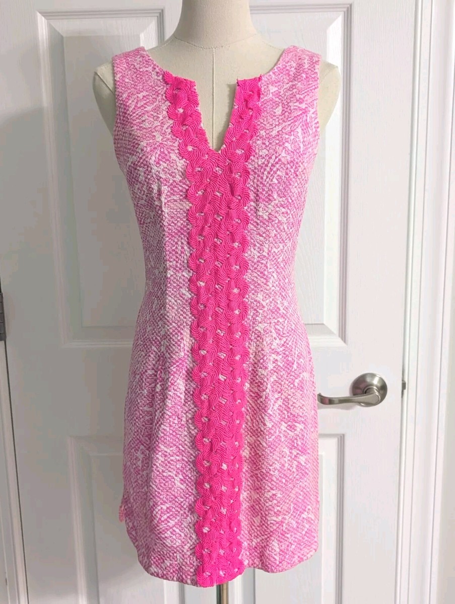 Lilly Pulitzer for Target Sz 2 See Ya Later Hot Pink Sheath Dress