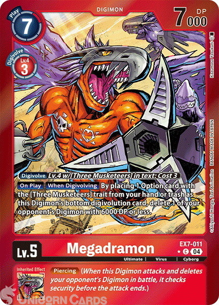 EX7-011 Megadramon : Limited Common Foil Digimon Card : EX07: Digimon Liberator