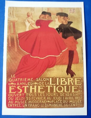 Postcard Salon Annuel De La Libre Esthetique Women in Red T Rysselberghe