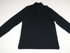 Banana Republic Men's 1/4 Zip Sweater Size XL Black 100 Cotton Pullover BR