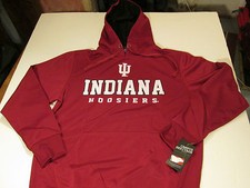 UNIVERSITY OF INDIANA HOOSIERS PULLOVER HOODED SWEATSHIRT MENS SZ LARGE-RED-NWT