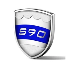 For VOLVO Boot Rear Trunk Side Emblem Sticker Decal Metal Badge S90 Silver Blue