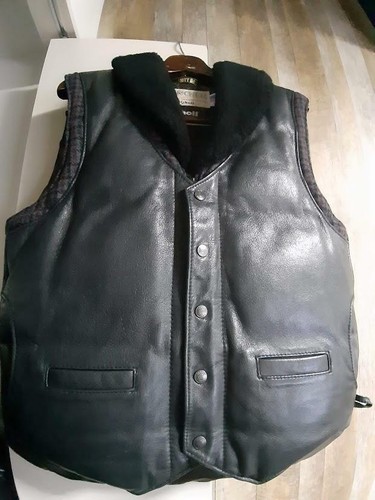 Schott Launcher Down Vest Jacket Men L 