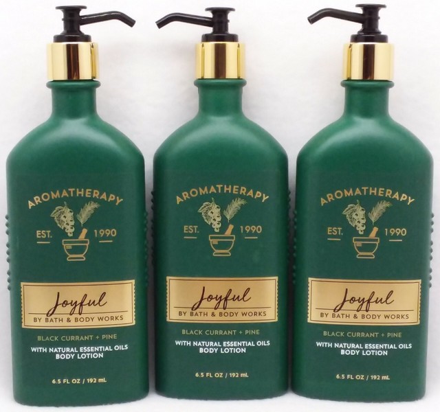 3 Bath & Body Works Aromatherapy JOYFUL BLACK CURRANT & PINE Hand Body