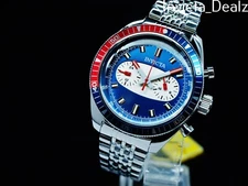Invicta 43mm LE MONACO Speedway Tri-Time Pepsi Bezel Blue Dial SS Watch