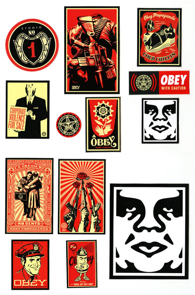 OBEY GIANT Shepard Fairey 13 STICKER MEGA LOT *BRAND NEW