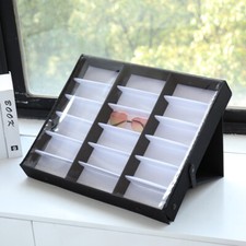 Sunglasses Display Case 18 Slot Sunglass Eyewear Storage Case Tray Organizer New