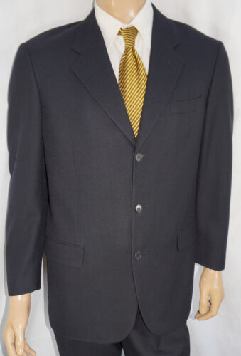 42S Basso $395 NEW 2-Piece Suit - Men 42 Black 3Btn Wool 33x29 NWOT - Afbeelding 1 van 11