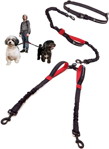 Hands Free Double Dog Leash for Small Dogs - Dual Dog Leash - Two Dog Leash No T