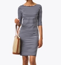 NOWA BEZ METKI Melissa Odabash Stritch Boat Neck Sukienka z długim rękawem Rozmiar S