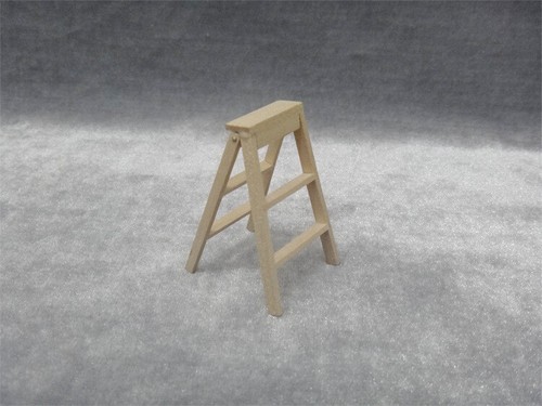 1/12 Scale Dollhouse Miniature Tools Wooden Furniture Ladder Vintage Handmade - Picture 8 of 9