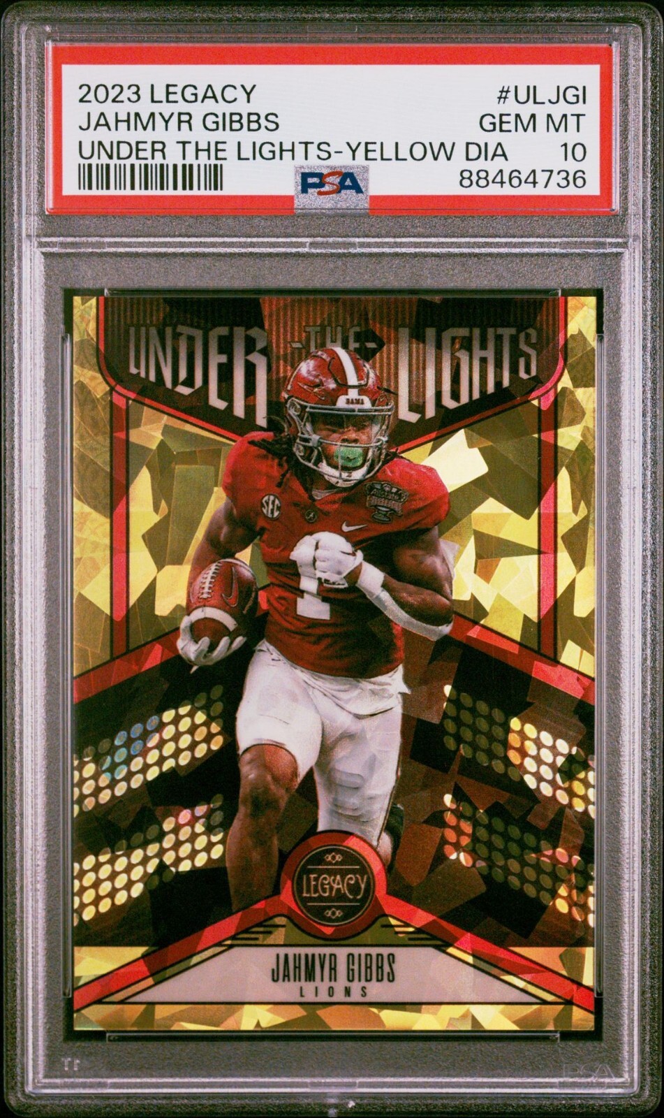 Jahmyr Gibbs Panini Legacy Under the Lights #ULJGI Yellow Diamond