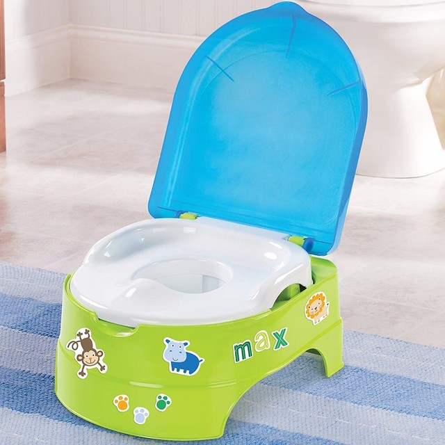BLUE EASY CLEAN KIDS TODDLER POTTY TRAINING CHAIR SEAT REMOVABLE POTTY WITH LID