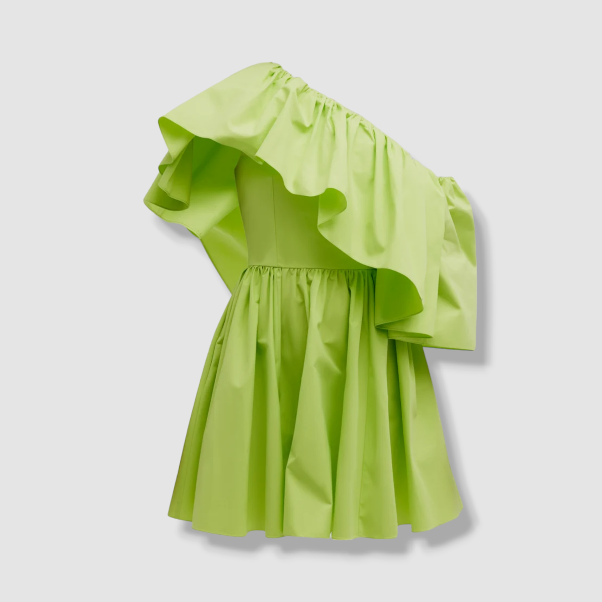 $2590 Alexander McQueen Women's Green Ruffled Poplin One