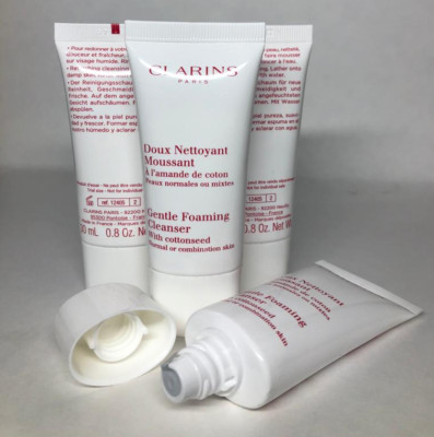 Clarins Gentle Foaming Cleanser with Cottonseed 0.8oz EACH FRESH SEALED 4 PACK! 
