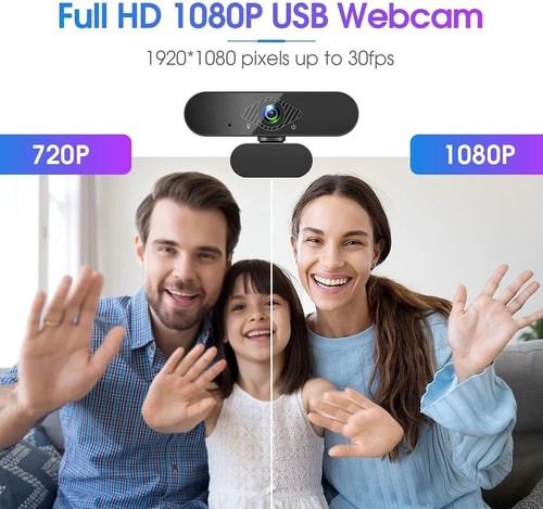 Dancial 1080P Streaming Webcam with Microphone for PC,MAC, Laptop, USB - NEW - Photo 2/7
