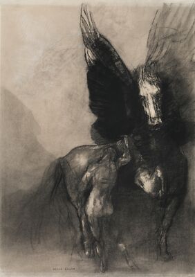 11932.Decoration Poster.Room design.Wall decor.Odilon Redon mystical art.Pegasus