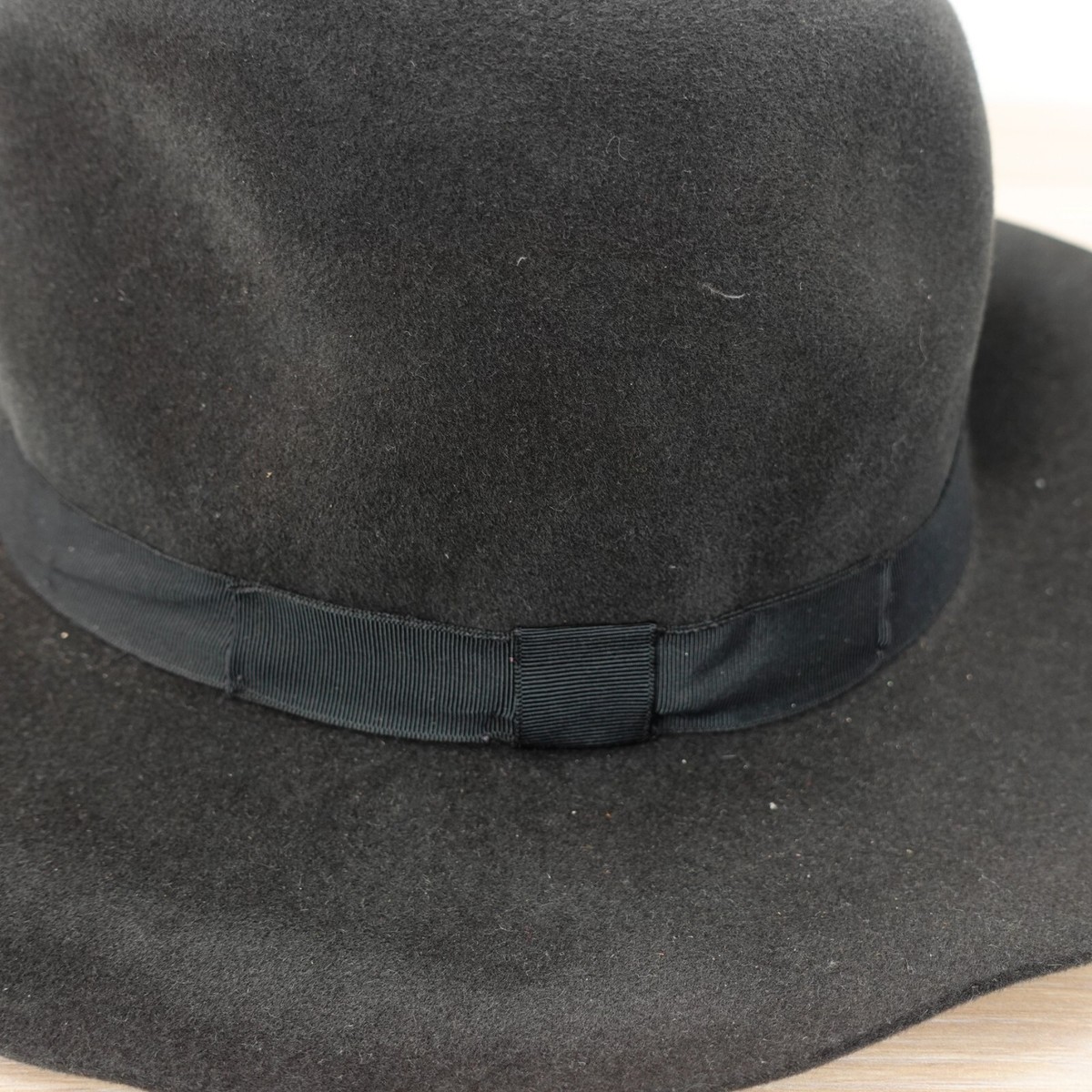 Womens Felt Cowgirl Hat Black Large Fur Fedora Western 