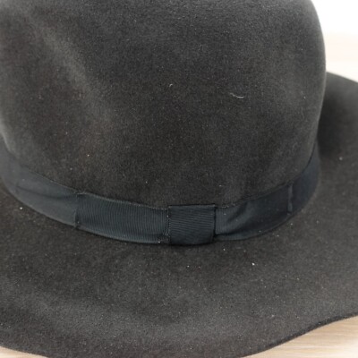 Womens Felt Cowgirl Hat Black Large Fur Fedora Western 