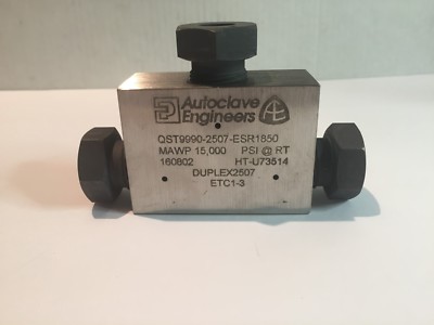 Autoclave Engineers QST9990-2507-ESR1850,Low Pressure Tee Fitting 9/16'' 15000PSI
