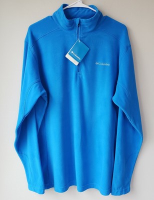 Columbia Men's Fleece Pullover  Quarter-Zip Blue Size Large 
