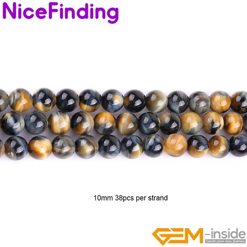 Natural AAA Grade Dream Lace Tiger's Eye Round Loose Beads Jewelry Making 15'' - Picture 10 of 29