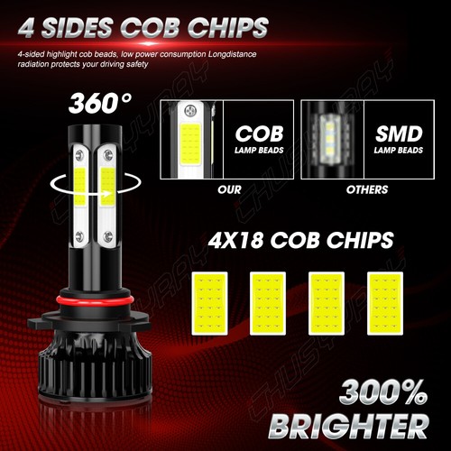Combo 6000K LED Headlight Fog Light Bulbs Kit For Oldsmobile Alero 1999-2004 - Picture 4 of 17