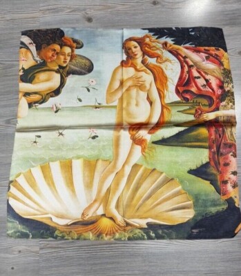 Quadratischer Schal Die Geburt der Venus von Sandro Botticelli neu mit Etikett