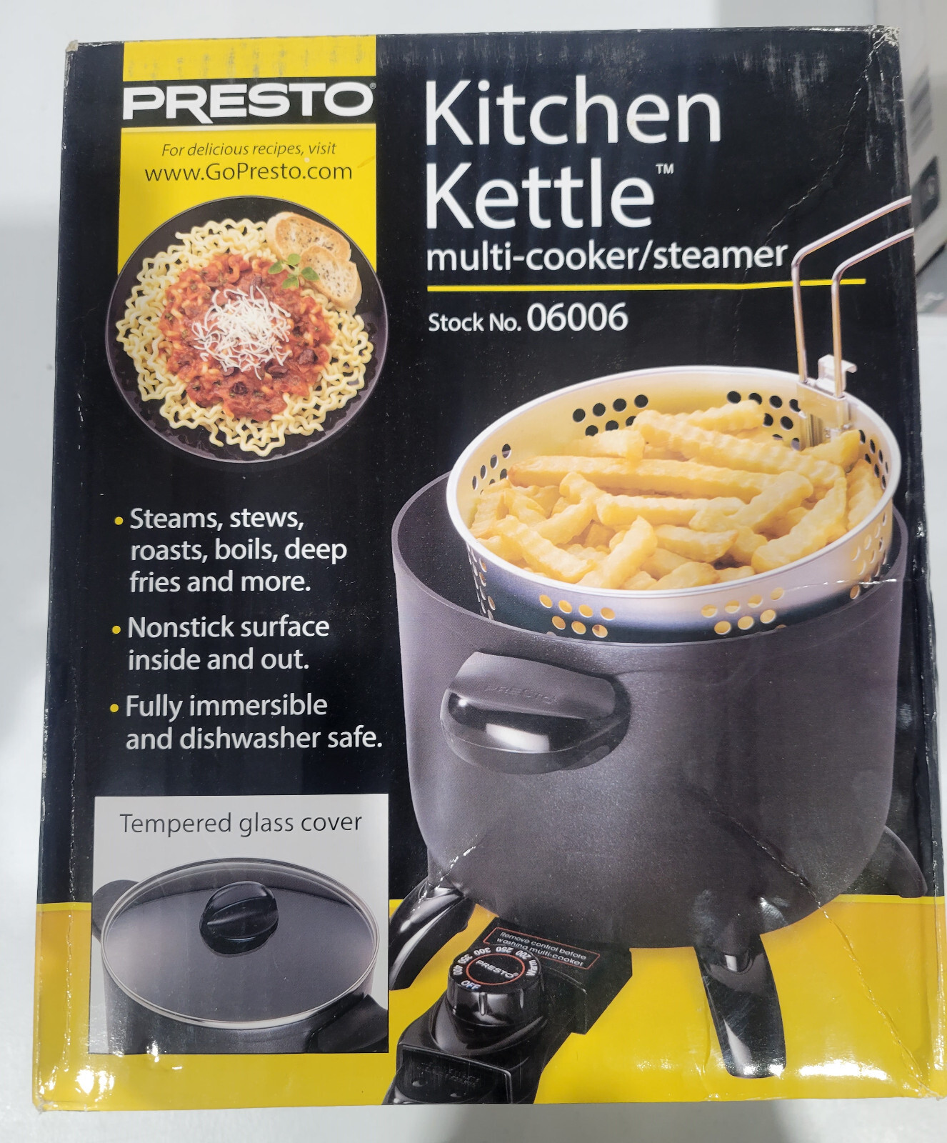 New Presto Kitchen Kettle Electric MultiCooker Steamer Deep Fryer