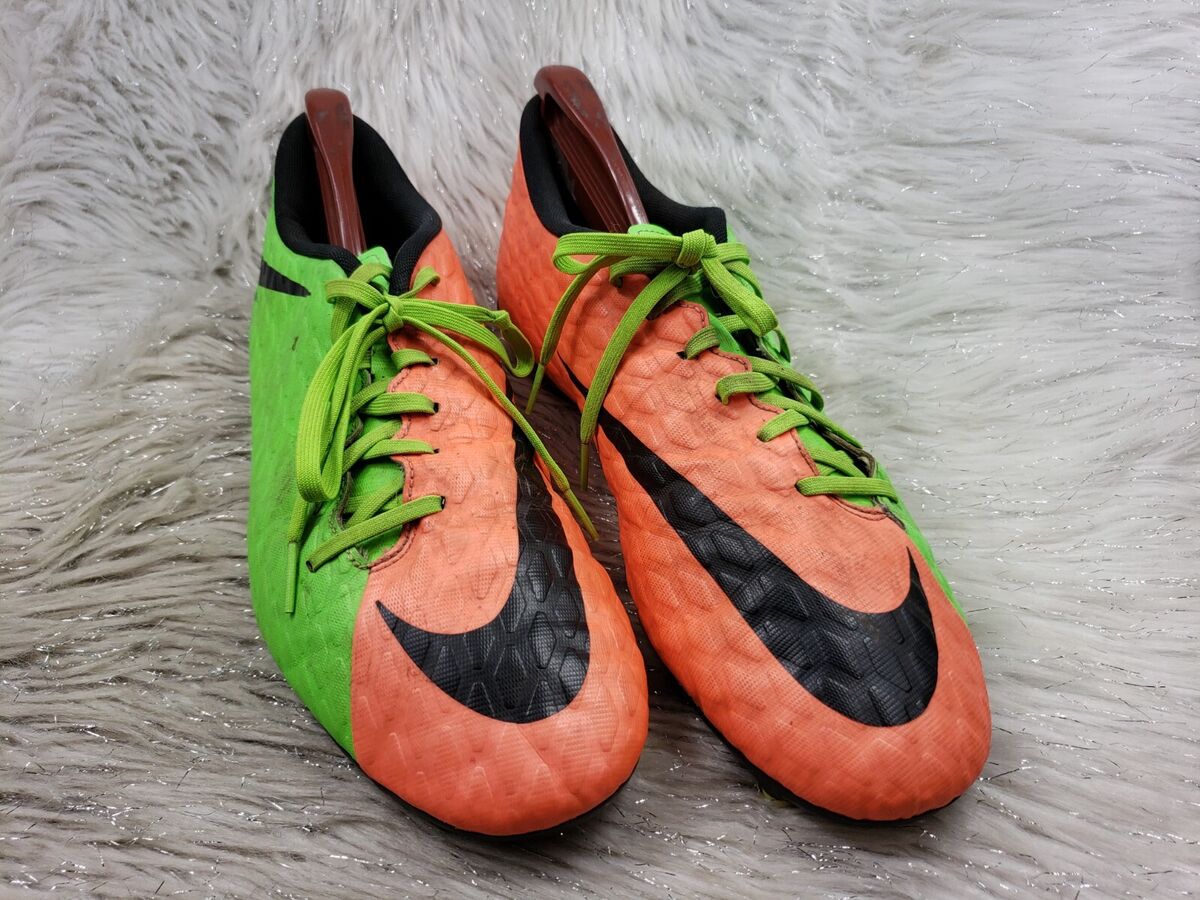 NIKE Hypervenom 852547-308 Soccer Cleats Green Orange Size NIKE Hypervenom 852547-308 Soccer Cleats Green Orange Size