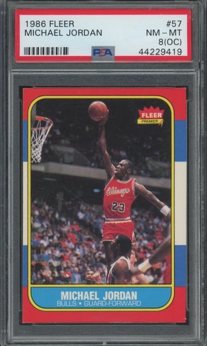 1986 FLEER MICHAEL JORDAN #57 RC BULLS HOF PSA 8 (OC) NM-MT
