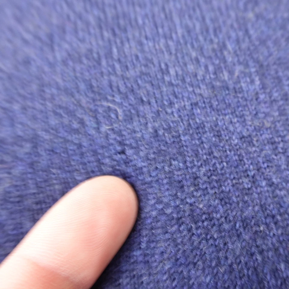 VTG LL Bean Sweater Mens L Blue Merino Wool Knit Pullover Mock Zip Sweatshirt - Image 4 of 4