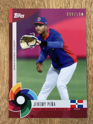 JEREMY PENA 2023 Topps World Baseball Classic Global Stars Dark Red #055/150 WBC