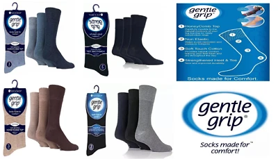 MK-ONESTOPSHOP MEN'S Gentle Grip Cotton Blend Non Binding Socks Honeycomb TOP UK(6-11 / 12-14)