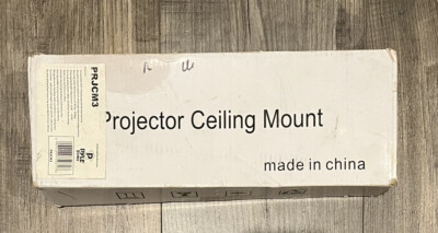 New PRJCM3 Universal Projector Ceiling Mount Kit Telescoping Height Pyle (White)