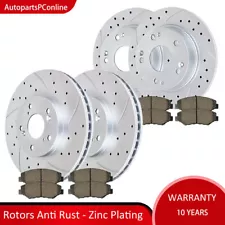 Front & Rear Brake Rotors + Brake Pads for 2008 - 2012 2014 - 2017 Honda Accord