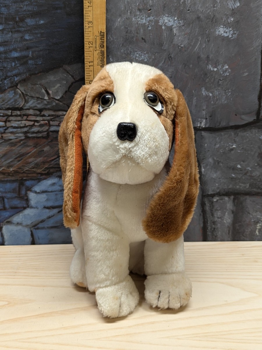 Hush Puppies VTG Toy tan Brown Basset Hound Plush Stuffy Dog 11