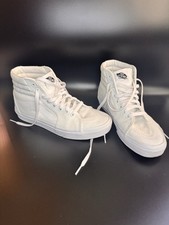 VANS Sk8-Hi White Canvas High Top Sneakers Size 8