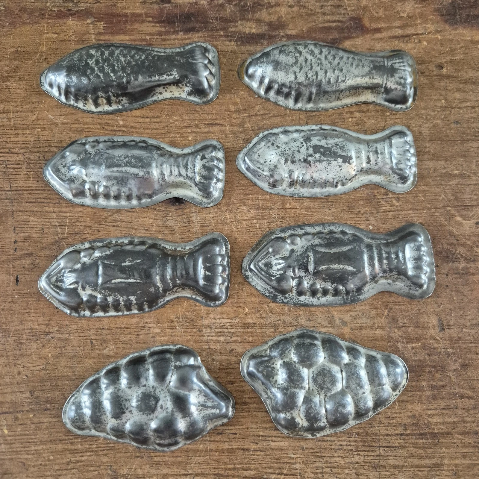 Vintage chocoladevorm set van 8 stuks, cakevormpjes Taartblikjes