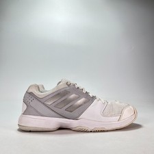 adidas Barricade Court 3 White Metallic Silver Tennis Shoes BB4828 Womens Sz 6.5