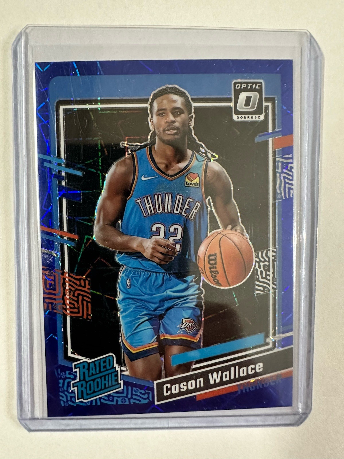 2023-24 Optic - Rated Rookie Cason Wallace #218 Blue Velocity Prizm (RC)