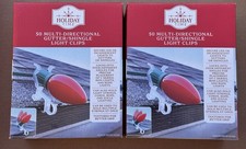 LOT OF 2 Holiday Time Multi-Directional Gutter/Shingle Light Clips, 50 Count NEW