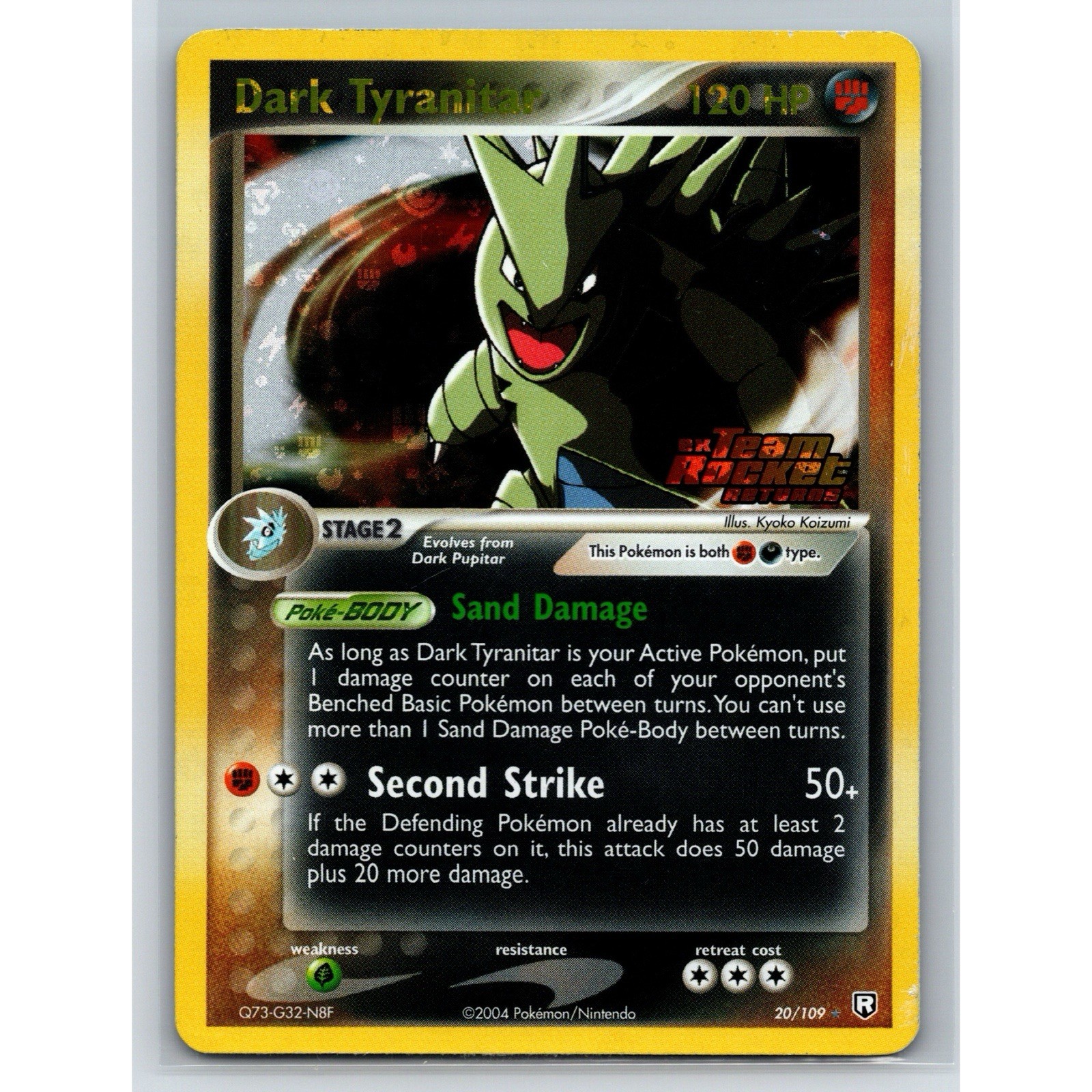Pokemon Dark Tyranitar 20/109 Team Rocket Returns Reverse Holo