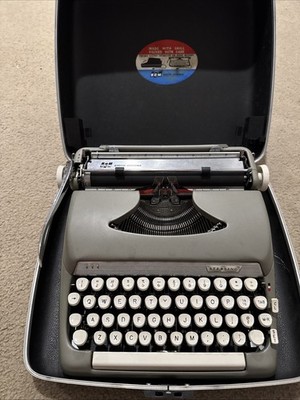 Vintage Smith Corona Sterling Portable Typewriter w Case As-Is 1960s Super Clean