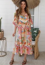 NEW 25 Stunning Salty Palm Boho Midi Ladies Dress Size 12