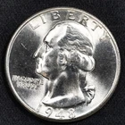 1948-D Washington Silver Quarter CH BU Uncirculated - Denver Mint